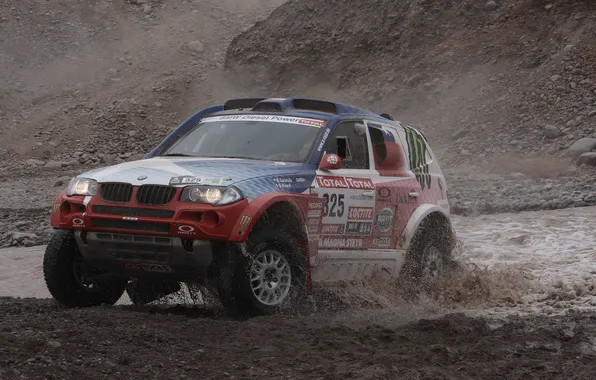 Вода, BMW, Капот, Брызги, Rally, Dakar, Дакар, Внедорожник