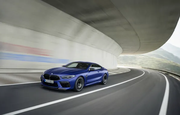 Синий, купе, BMW, 2019, BMW M8, двухдверное, M8, M8 Competition Coupe