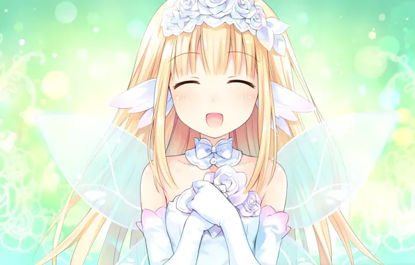 Аниме, фея, арт, девочка, bouquet, hyperdimension neptunia