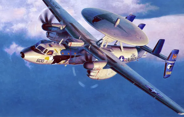 Картинка art, airplane, aviation, Northrop Grumman E-2 Hawkeye