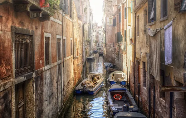 Картинка дома, лодки, Венеция, канал