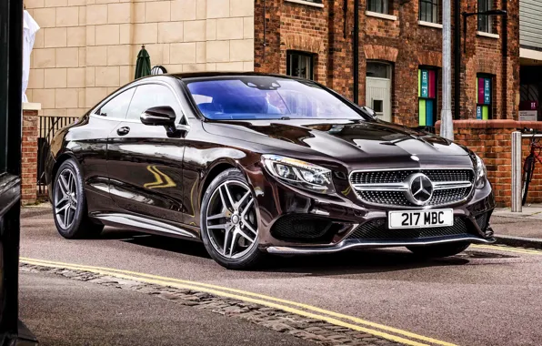 Картинка Mercedes-Benz, мерседес, AMG, Coupe, UK-spec, 2014, S 500, C217