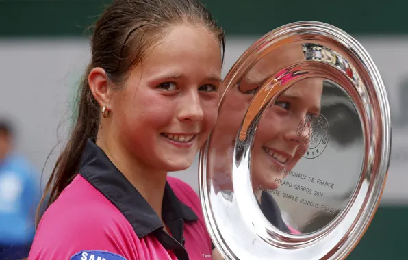 Картинка победа, чемпионка, Roland Garros 2014, юниорский, Дарья Касаткина