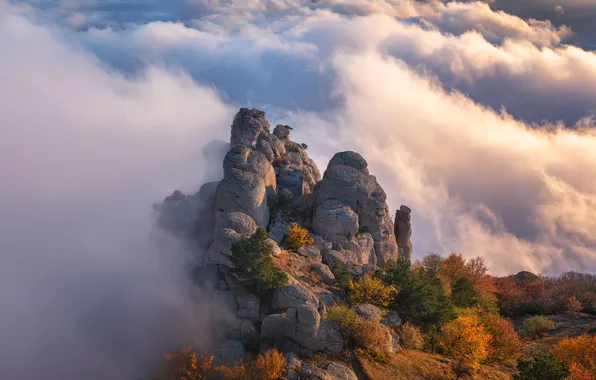 Пейзаж, за облаками, горный массив, Игорь Аброскин