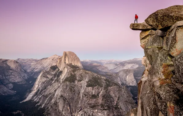 Man, precipice, the great canyon, outgoing rock, natural wonder