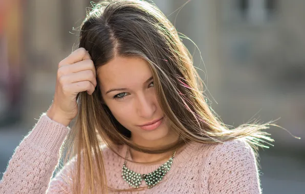 Взгляд, лицо, фон, волосы