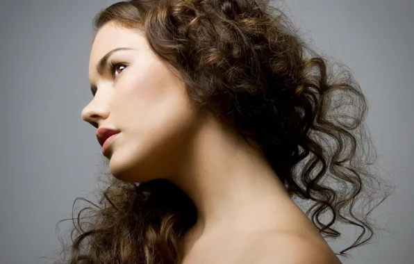 Взгляд, девушка, портрет, шатенка, длинные волосы