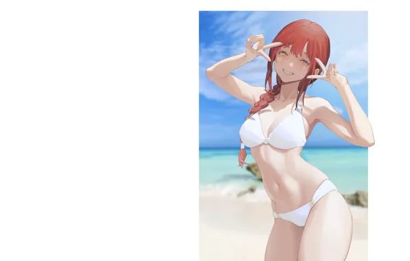 Hot, sexy, wet, sea, ocean, boobs, anime, seaside