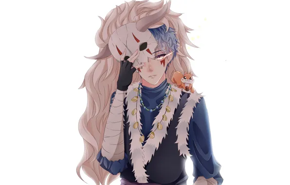 Аниме, арт, парень, akatsuki no yona, синий дракон