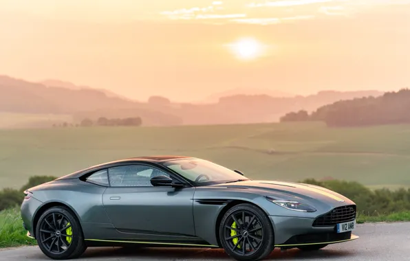 Закат, Aston Martin, вид сбоку, 2018, DB11, AMR, Signature Edition