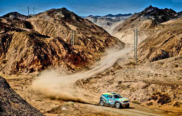 Mini, Горы, Пыль, Спорт, Скорость, Гонка, Rally, Ралли