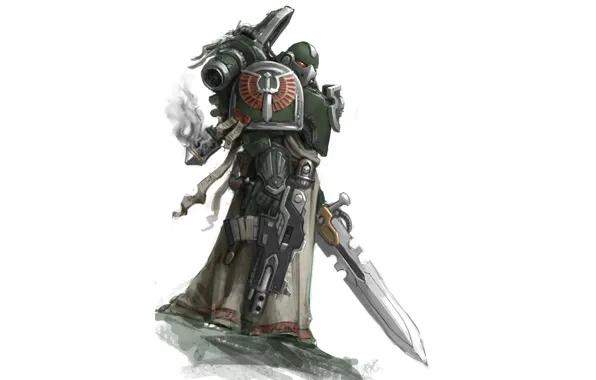 Sword, gun, Warhammer 40k, warrior