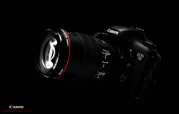 Обои, фотоаппарат, черный фон, Canon, EF 100mm F2.8L macro Hybrid IS, EOS 7D