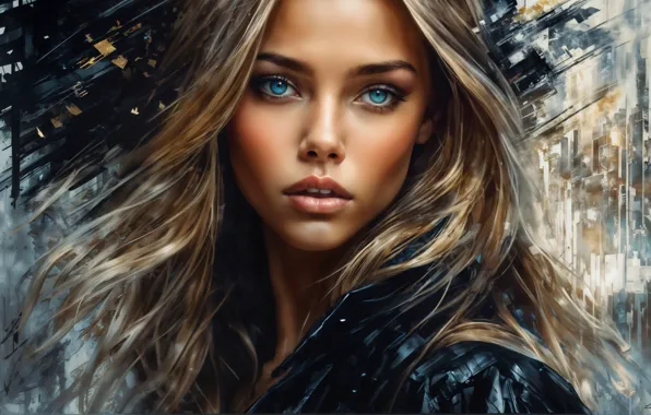 Портрет, блондинка, голубые глаза, красивая девушка, blue eyes, очарование, beautiful girl, blonde