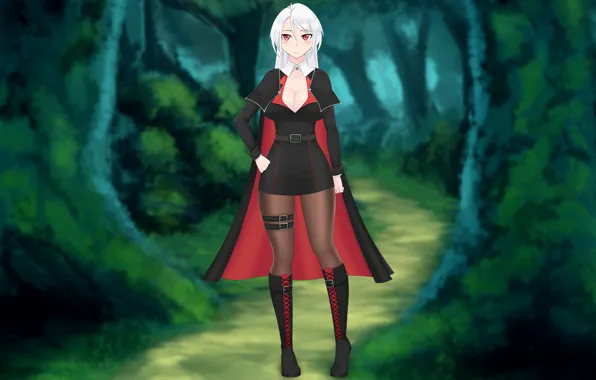 Картинка girl, anime, figure, skirt