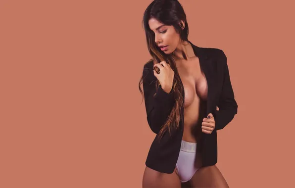 Картинка girl, sexy, cleavage, hot girl, eyes, smile, beautiful, figure
