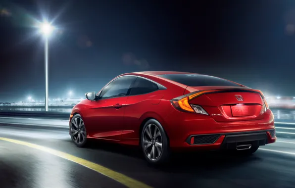 Honda, вид сзади, Coupe, Sport, Civic, 2019