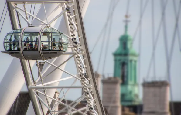 London, london eye, sky, people, architecture