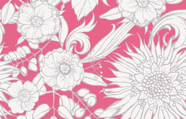 Цветы, фон, текстура, Flower, pattern, sunflower, Seamless