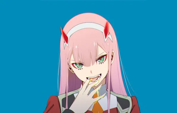 Взгляд, девушка, рука, мед, 002, Darling In The Frankxx, Милый во Франксе, Zero Two
