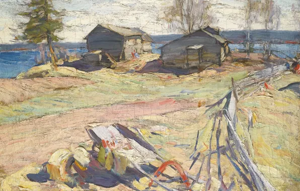 Картинка загород, Abram Efimovich Arkhipov, VILLAGE IN THE NORTH