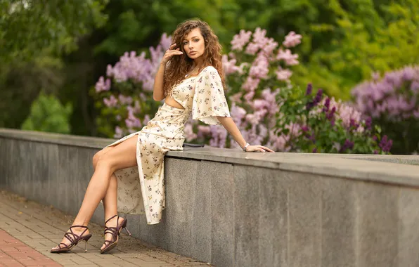 Девушка, милая, модель, Часы, Обои, Туфли, шатенка, Кулон