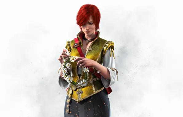 Девушка, игра, рыжая, венок, персонаж, CD Projekt RED, The Witcher 3: Wild Hunt, Ведьмак 3: …