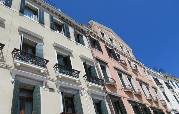 Windows, blue sky, town, venice, travel