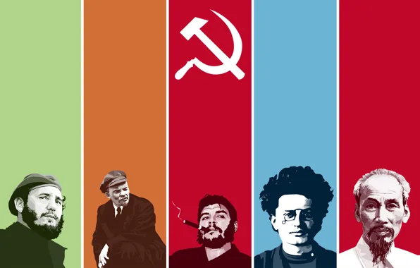 Ленин, троцкий, фидель, коммунисты