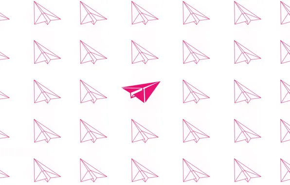 Картинка розовый, минимализм, летит, minimalism, flying, pink, airplanes, самолетики