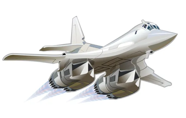Самолет, арт, wallpaper, ВВС, ракетоносец, Ту-160, белый лебедь, России.