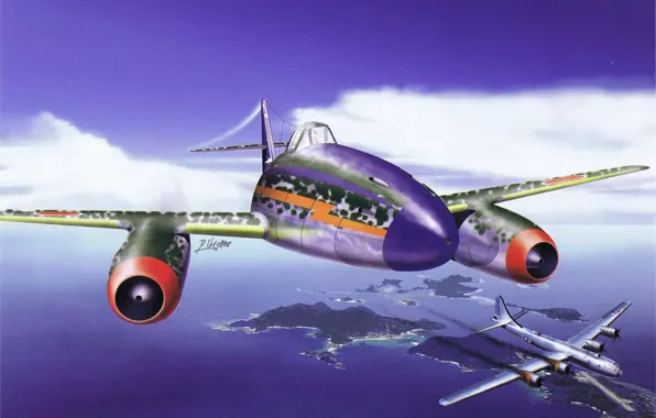 Небо, война, Япония, истребитель, Boeing, прототип, бомбардировщик, Fire Dragon