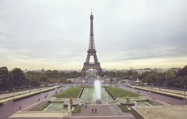 Картинка город, люди, эйфелева башня, париж, франция, paris