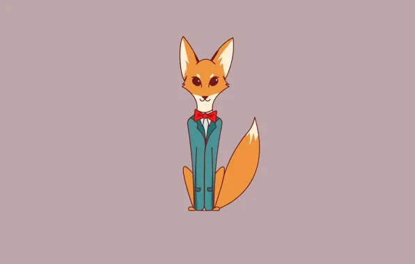 Бабочка, минимализм, лиса, костюм, fox