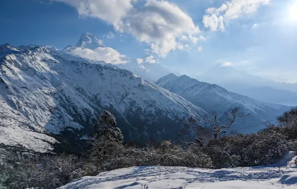 Горы, Непал, Nepal, Заснеженные горы, снег в горах, Pixel 7 pro пример фото, горы непала