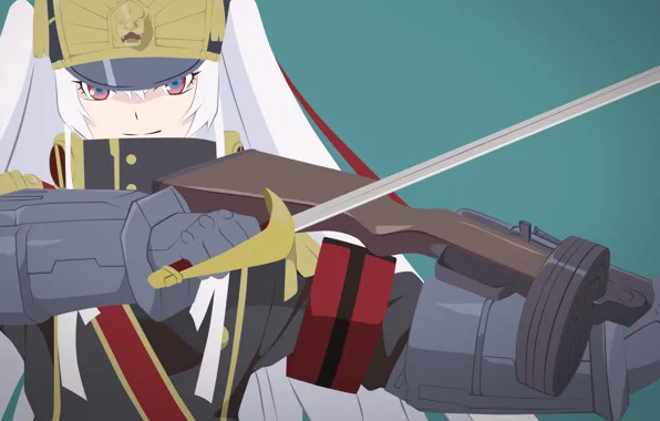 Взгляд, девушка, оружие, Re: Creators