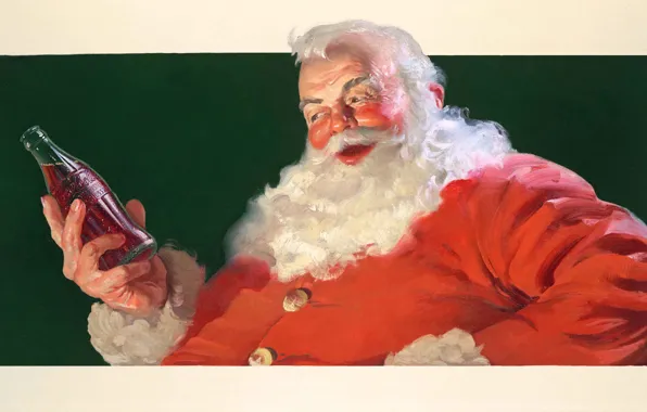 Картинка реклама, Новый год, Санта Клаус, Дед мороз, Coca cola, Кока кола