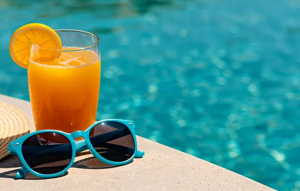 Море, лето, отпуск, бассейн, очки, juice, summer, pool