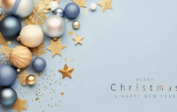 Картинка украшения, шары, Новый Год, Рождество, golden, new year, happy, Christmas