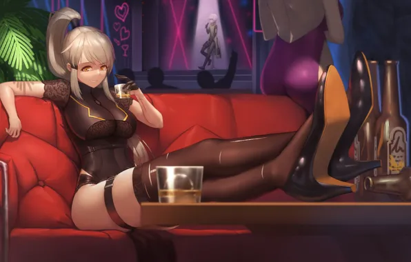 Картинка girl, sexy, anime, stockings, blonde