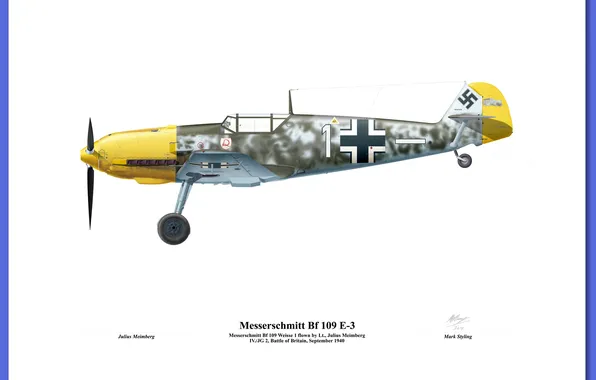 Картинка military, illustration, avion, josef Priller bf 109