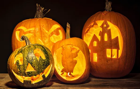 Свечи, Halloween, тыква, Хэллоуин, face, holiday, pumpkin