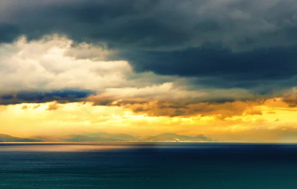 Море, закат, крым