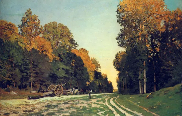 Картина, Живопись, Клод Моне, Дорога из Шайи в лесу Фонтенбло 1864