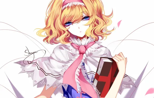 Взгляд, девушка, арт, книга, Touhou, Тохо, Тоухоу, Sheya
