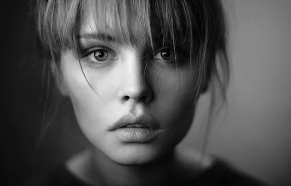 Картинка девушка, фото, модель, черно-белое, красивая, Анастасия Щеглова