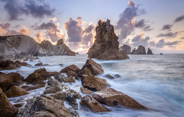 Море, пейзаж, скалы