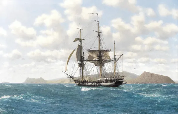 Картинка море, корабль, парусник