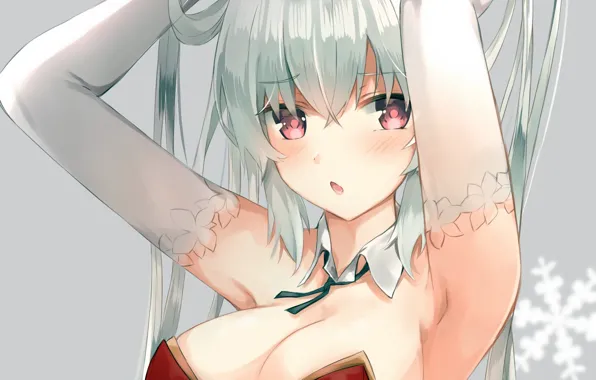 Girl, sexy, cleavage, long hair, boobs, anime, beautiful, pretty