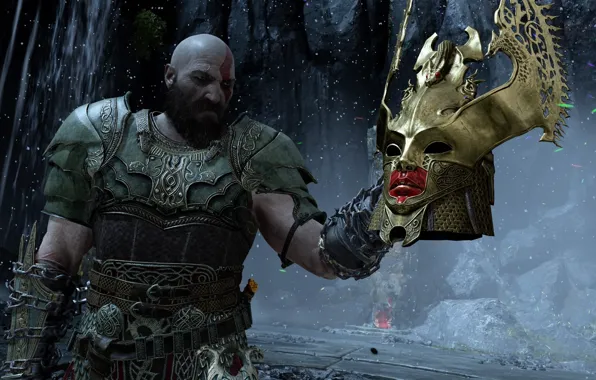 Мужик, шлем, Kratos, God of War, God of War (2018)
